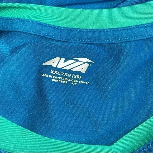 𝅺avia XXL 2XL Size 20 Workout Sports Tee Shirt - Picture 3 of 5